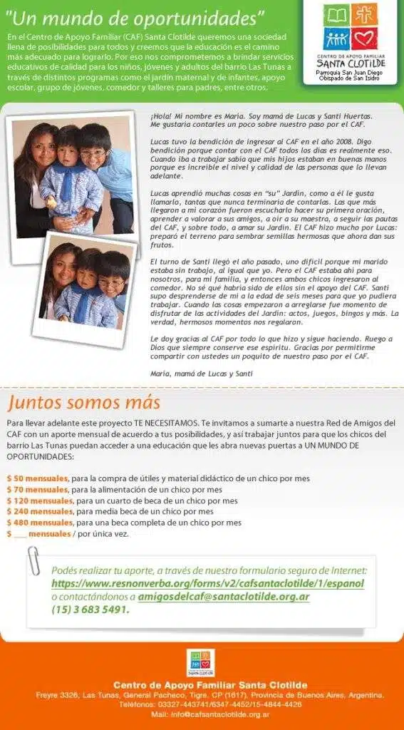 horarios de misas en Capilla Santa Clotilde en General Pacheco (Tigre)